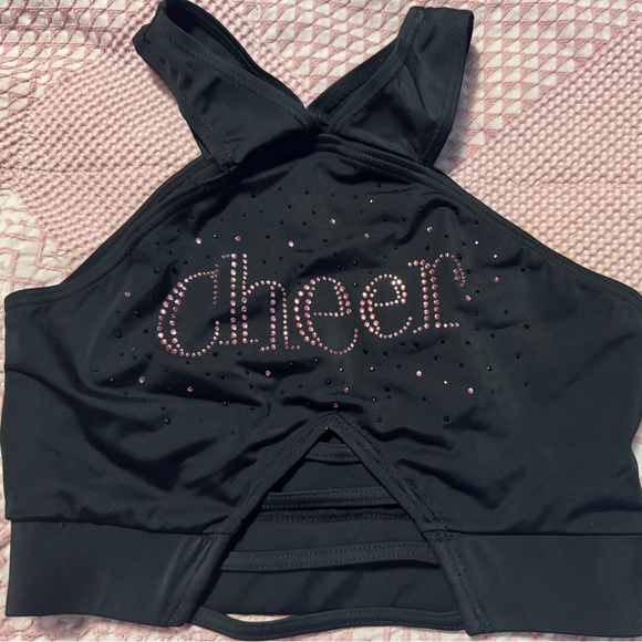 Balera Black Nylon-Spandex Cheer Sports Bra - Picture 1 of 3